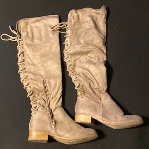 Suede over the knee boot